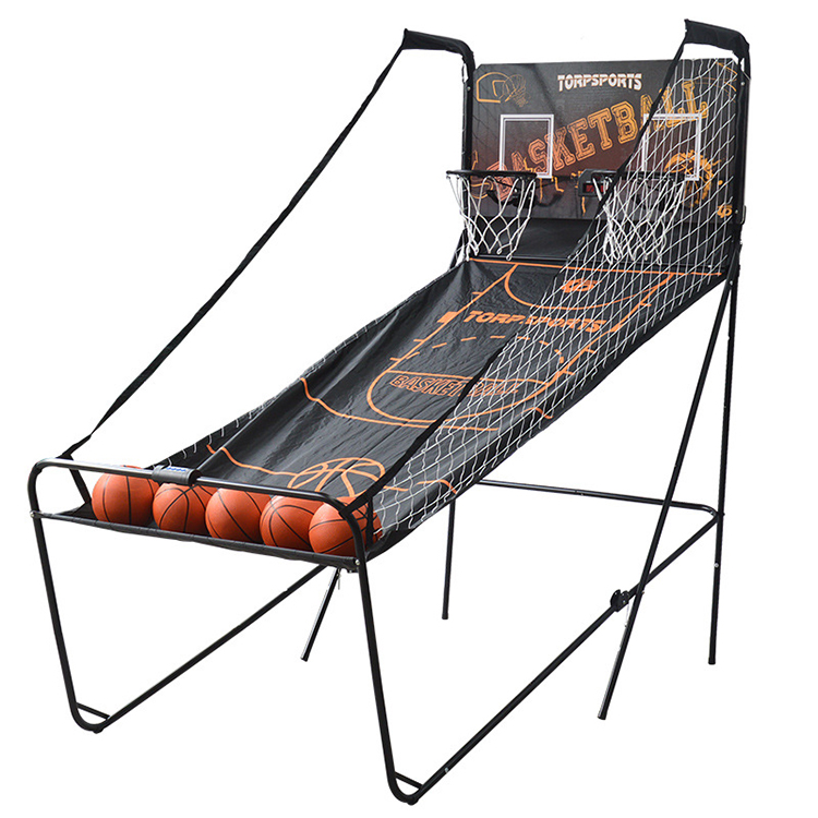 Portable & Movable Electric Basketball Shoot Game Machine Indoor & Outdoor Double Hoop Wholesale Metal Machine