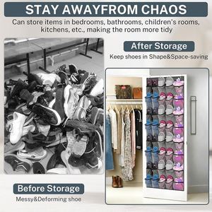 Modern Transparent Pattern Over-the-Door Fabric Eco-Friendly Foldable <b>Shoe</b> Organizer Dustproof Cover Direct Room Storage Set - Product Image 3