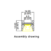 MONA-001 40 ° +90 °   Diffuseur PMMA pour lentille LED à angle de faisceau étalé, pour profilé d'éclairage linéaire de meuble ou d'étagère