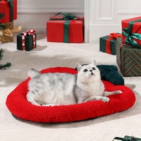 Nouveau design nid pour animaux de compagnie luxe forme de coeur confortable chat chien maison nouvelles vacances noël chat lit lit pour animaux de compagnie
