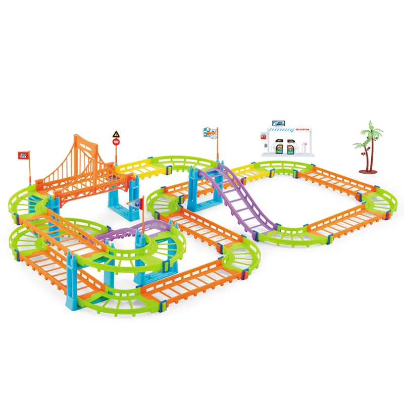 Colorful Slot di Plastica Auto Da Corsa Pista Giocattolo Per Bambini Model Railway