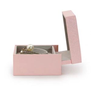 Caja de Joyería de Papel con Logotipo Personalizado al por Mayor, Caja de Joyería de Lujo de Piel Sintética Rosa para Pendientes, Pulseras, Colgantes y Anillos - Product Image 6