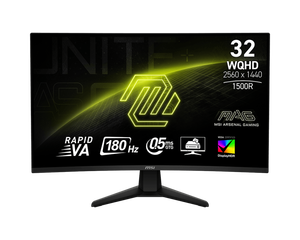 Moniteur de jeu <span class=keywords><strong>incurvé</strong></span> <span class=keywords><strong>MSI</strong></span> MAG 32CQ6F de <span class=keywords><strong>32</strong></span> pouces avec résolution de panneau 2560 x 1440 (WQHD), taux de rafraîchissement de 180 Hz, 101 % de couverture de l'écran 2K - Product Image 1
