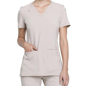 Uniformes Médicos de Talla Grande, Ecológicos, Ajustados, Elásticos, de Spandex/Poliéster, Uniformes de Enfermera, Tela Tejida, Uniforme de Hospital - Product Image 1