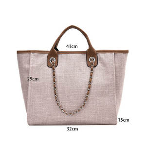 Vintage <b>large</b> capacity cotton <b>canvas</b> women's casual outdoor customizable casual fashion tote <b>bag</b> - Product Image 5