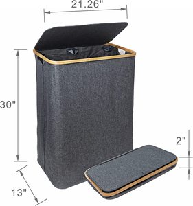 Portaoggetti <span class=keywords><strong>in</strong></span> bambù multistrato per uso domestico cesto per biancheria pieghevole con funzione salvaspazio per il bagno - Product Image 4