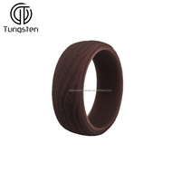 Bague de mariage tendance en silicone de 8,7 mm avec texture écorce pour homme/unisexe, bijoux de sport, logo personnalisable
