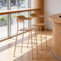 Chaise de bar haute moderne pour îlot de cuisine, style nordique, avec cadre métallique, accoudoirs et dossier – Vente en gros