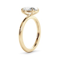 0,5-3ct Laborgezüchteter Diamant 9K 14K 18K Gelbgold Ovaler Eternity-Ring Labor-Diamant Verlobungsschmuck für Frauen