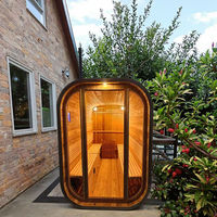 Fabricant de sauna extérieur carré de haute qualité, sauna en cèdre en forme de cube pour 2 à 4 personnes
