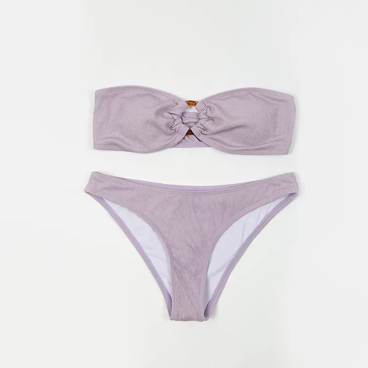 2022 Swimwear Sexy Bikini Women Purple Strapless Custom Logo Beachwear Manufacturers