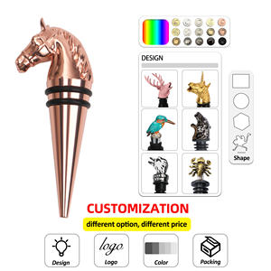 कस्टम 3 डी घोड़े सिर पशु शराब की बोतल स्टॉपर कस्टम अजीब जस्ता धातु वैक्यूम लाल शराब स्टॉपर - Product Image 3