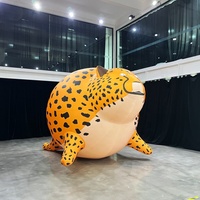 Léopard géant gonflable d'extérieur, modèle animal de dessin animé en Oxford, panthère réaliste gonflable pour la décoration d'événements