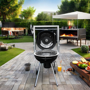 18-inch thép có thể điều chỉnh & thép không gỉ BBQ nhổ cho ngoài trời Vườn Ấm đun nước grills lửa Pit trang trại Ấm đun nước than - Product Image 6