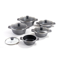 Juego de Utensilios de Cocina Antiadherentes de Aluminio Fundido a Presión, Modernos y Populares, con Mango Suave