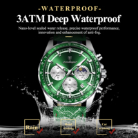 Montre pour homme Poedagar 879, bracelet en cuir véritable de luxe, chronographe, quartz, montre lumineuse, étanche, montre de sport pour homme