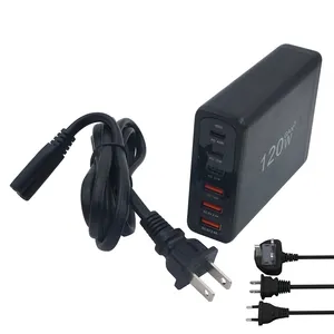 120W 6 יציאות טעינה תחנת 3 USB C 3 QC USB נייד טלפון כוח רכזת