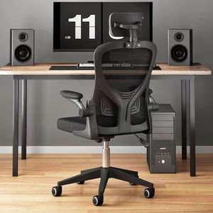 White Ergonomic Office Chair Adjustable Swivel Task Chair Mesh Back <b>Computer</b> <b>Desk</b> Seating for Home Study - Product Image 2