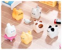 Miniatures d'animaux 3D Kawaii, figurines de jardin féerique à collectionner, jouet pour enfants, chats en résine, figurines de dessins animés, jouet en pâte à modeler pour enfants
