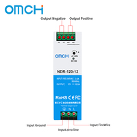 Alimentation électrique à rail DIN mince OMCH NDR-120-12/24 120W, simple sortie 12V 10A 24V 5A, entrée universelle 100-240VAC, industrielle, CE RoHS