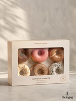 Boîtes à pâtisserie personnalisées pour beignets, en papier couché ciré, emballage de présentation, qualité supérieure, fournisseur en gros, écologiques