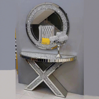 Table console avec miroir pour la maison, vente en gros, meubles de maison, tables console modernes en cristal concassé
