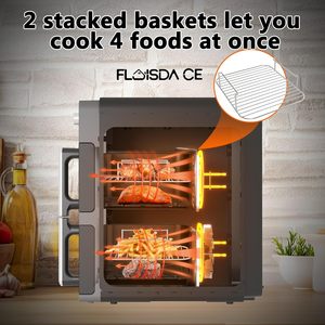 Hot Sale Stainless Steel French Electric 10L Smart Air Fryer Oil-Free Home Cooking Overheat Protection Digital <b>Control</b> Double - Product Image 4