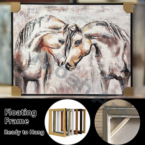 Decoración Original hecha a mano hoja de oro moderno <span class=keywords><strong>lienzo</strong></span> abstracto pintura Vintage textura <span class=keywords><strong>Animal</strong></span> ciervo arte de pared - Product Image 4