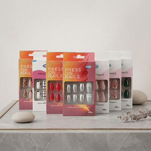 Faux ongles vintage <span class=keywords><strong>marron</strong></span> et nude à motifs floraux, courts, carrés et brillants pour le printemps et la <span class=keywords><strong>manucure</strong></span> quotidienne - Product Image 4