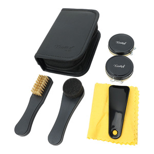 Kit de Cuidado de Calzado Vinteo, Juego de 6 Piezas con Cepillo, Esponja, Paño, Pulimento, Portátil, para Limpieza y Mantenimiento de Cuero - Product Image 1
