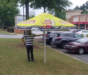 Paraguas Publicitario de Doble Capa Ventilado, Probado en Túnel de Viento, con Logotipo Personalizado para Áreas Costeras con Vientos Fuertes y Terrazas en Azoteas - Product Image 4