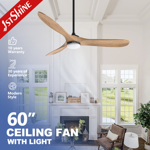 1stshine LED quạt trần 60 inch <span class=keywords><strong>DC</strong></span> tinh khiết Đồng động cơ gỗ Lưỡi quạt trần ánh sáng cho phòng ngủ - Product Image 1