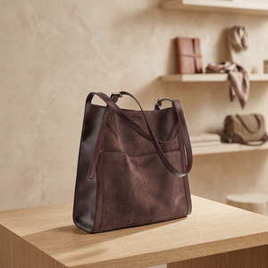 Bolso de Mano de Cuero Genuino para Mujer, Estilo Vintage, Gran Capacidad, Impermeable, Ligero, Ecológico, con Cierre de Cremallera y Correa para el Hombro - Product Image 5