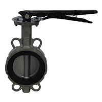Katup kupu-kupu Flanged tujuan umum industri D341X-16P bercahaya dengan cakram baja tahan karat katup kupu-kupu Flanged