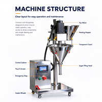 Machine de remplissage de poudre à vis intelligente PLC pour détergents, café, farine, piment et produits chimiques, à faible émission de poussière et fonctionnement efficace