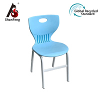 Chaise de classe d'école primaire PP métal étudiant laboratoire enfants fête à manger moderne ergonomique Durable Simple plastique coloré