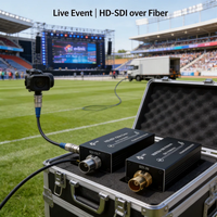 Convertisseur Mini SDI sur fibre optique avec audio intégré 8 canaux 500m MMF pour zone de diffusion
