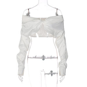 Y2k – Top court Sexy à manches longues pour femme, haut tubulaire à la mode - Product Image 5