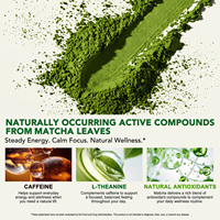 Poudre de thé vert Matcha 100 % pure à base d'extraits végétaux, marque privée Lenm, pour favoriser la concentration et la relaxation