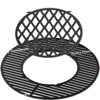 Système de barbecue gourmet moderne en fonte, grille de cuisson de remplacement, grille en bois, Ronry DR-K2509, 54,6x54,6 cm, revêtement en poudre pour cuisines