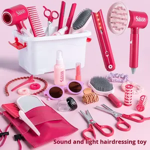 Little Girls' Playhouse Pretend Peluquería Juego <span class=keywords><strong>de</strong></span> juguetes Secador <span class=keywords><strong>de</strong></span> pelo <span class=keywords><strong>de</strong></span> plástico y salón <span class=keywords><strong>de</strong></span> corte <span class=keywords><strong>de</strong></span> pelo para jardín <span class=keywords><strong>de</strong></span> infantes y preescolar - Product Image 3