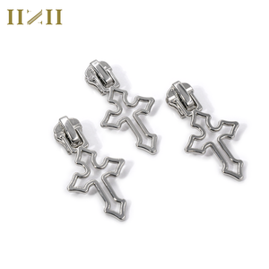 <span class=keywords><strong>Logo</strong></span> personalizzato 5 # argento cerniera tirare Slider metallo cerniera testa estrattore per valigette zaino Vogue cerniere con cerniera
