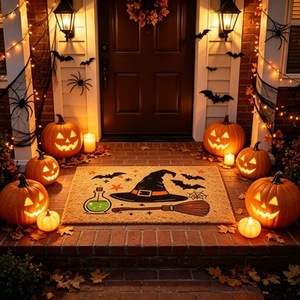 Yazheng Carpet Halloween Doormat Imitation Coconut Fiber 30x48 Inch <b>Waterproof</b> <b>Outdoor</b> Indoor Use - Product Image 3