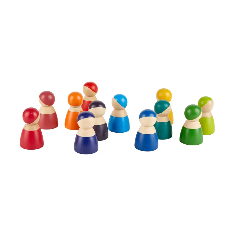Wooden 12-color rainbow friend