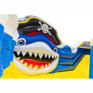 สไลเดอร์น้ำเป่าลมออลอินวันพร้อมสระน้ำและเกมกีฬาสำหรับใช้งานเชิงพาณิชย์ รูปแบบปลาหมึกซีเวิลด์ - Product Image 5