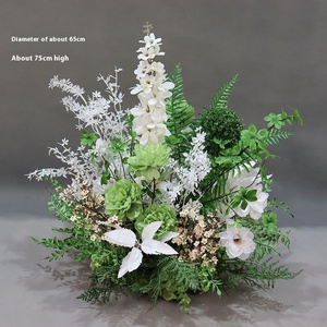 Nuovi fiori artificiali in stile foresta verde bianco vaso di fiori decorazione per finestre ornamenti per matrimonio fiore palla - Product Image 4