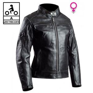 Chaqueta de cuero para mujer Carburo KRONOS Lady CE Negra 3XL - Product Image 1