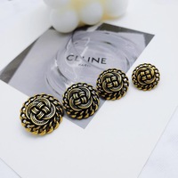 Boutons décoratifs en alliage de zinc plaqué, style simple, logo élégant et raffiné, pour manteaux, pulls en tweed et tricots, avec nœud chinois tendance