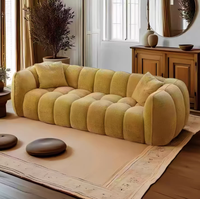 Modernes Luxuriöses Samt-Sofa-Set in Weiß, Komprimierte Wohnzimmer-Sofas mit Schwammfüllung für Zuhause oder Einkaufszentren