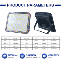 Projecteur LED solaire KCD à télécommande pour stades et entrepôts, 100W, 200W, 300W, 500W, 600W, IP65, avec grande batterie